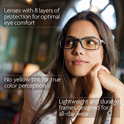 פרוספק כחול אור חסימת משקפיים לגברים ונשים דינמי + 0.0 הגדלה-אנטי כחול אור משקפיים-רגיל גודל