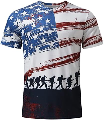 XXBR חולצות שרוול קצר לגברים, דגל אמריקאי הדפס טייז גרפי חולצות פטריוטיות