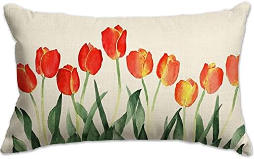 Jxzygmd אביב כריות כריות 12x20 צבעוני קיץ קישוטי כיסוי כרית חווה המותניים לספה עיצוב הבית