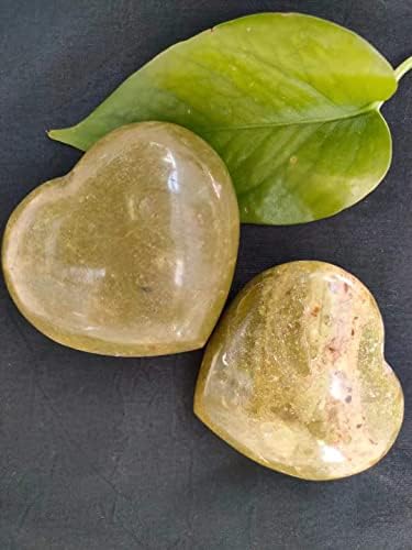 Befflap 1pc בערך 70 ממ אבן טבעית בצורת לב ירוק בצורת אבן כוח גביש יפה קריסטל
