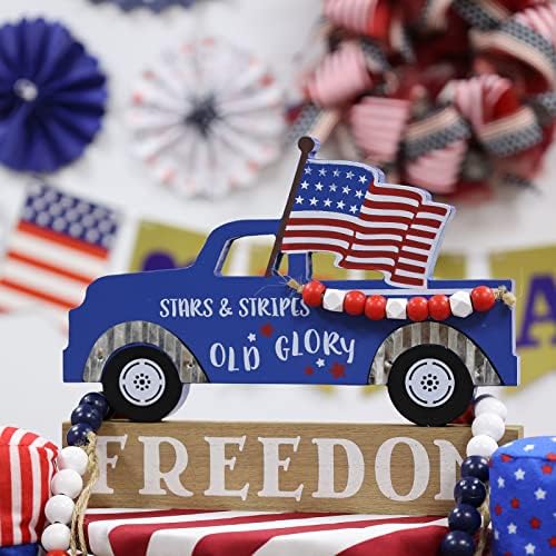 קישוטים ליום הזיכרון, Decspas משאית כחולה קישוטי דגל אמריקאים קישוט