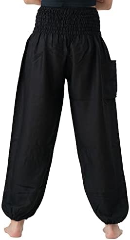 ב בנגקוק מכנסיים הרמון מכנסיים נשים יוגה בוהו בגדים עם כיסים