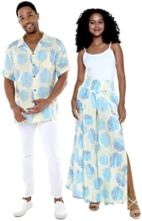 זוג הניתן להוואי לחולצת הוואי או מכנסיים רחבות רגליים בקרם דקל פסיפיק