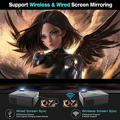 מקרן Bluetooth Wifi WiFi, אחד · Mix, HD יליד 1080p Mini Mini נייד מקרן סרטים חיצוניים, תמיכה 4K