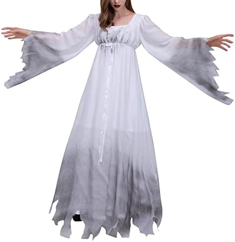 Ruziyoog Halloween שמלת מקסי לנשים, וינטג 'שמלות רפאים וינטג
