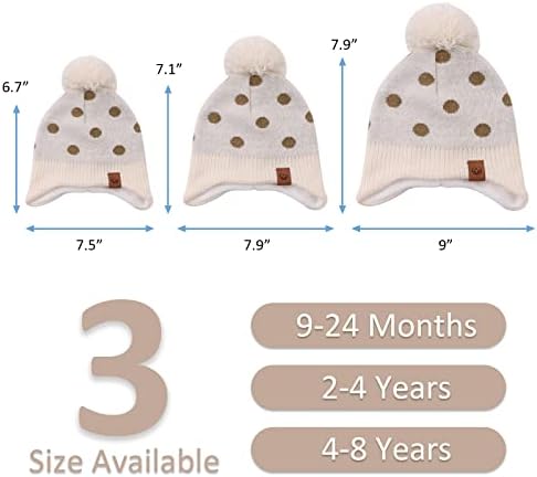 כובע חורף של yvnehcn לבנות פעוטות סרוג כובעי פומפום תינוק