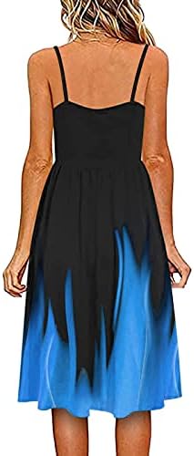 נשים של 2023 קיץ שמלה מזדמן שיפוע ספגטי רצועת שרוולים צווארון קפלים נדנדה מידי חוף שמלה