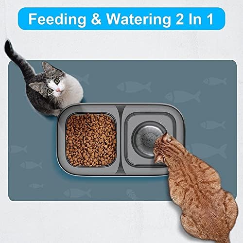 מזרקת מים לחתולים Lumecube + קערת מים לחתול קערת חיות מחמד מזין חיות מחמד