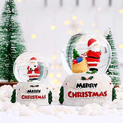 ZJDU חג המולד זוהר כדור זכוכית קריסטל, קופסת המוזיקה של גלובוס השלג לחג המולד, קישוט ומתנה של סנטה ושלג,