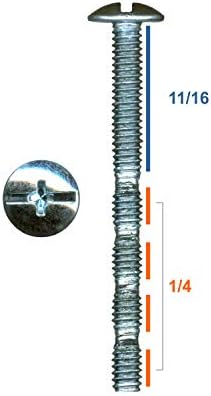 100 מארז של רוק חומרה 8 איקס 1-3 / 4 מחוררת מכונת חוט פיליפס להתנתק ארוך מסבך ראש ברגים