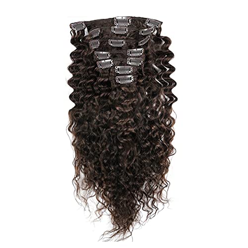 עמוק מתולתל עמוק גל ברזילאי שיער רמי שיער טבעי קליפ בתוספות שיער 20 סנטימטרים 80 גרם 7 יח