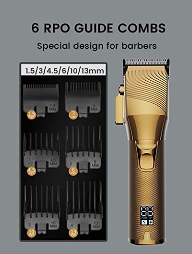 מקצועי שיער קוצץ לגברים, מקצועי גוזם לגברים מבוגרים אלחוטי גבוהה כוח מתכוונן שיער גוזז חשמלי חותך מכונת חיתוך