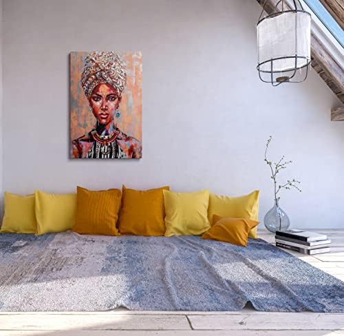 קיר קיר באפרו -אמריקני אמנות ארט ממוסגרת אישה מלכה ליידי תמונות תפאורה לחדר שינה חדר שינה משרד ביתי יצירות