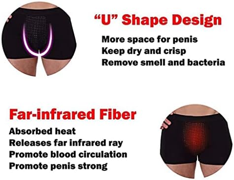 Xsion 3/5 חבילות טיפול מגנטי תקצירים אנרגטיים תחתונים של גברים תחתונים לבריאות מכנסיים קצרים קומבס קמור תקצירי