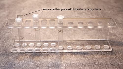 אקרס שקוף אקריליק מבחנה בקבוק קטן זכוכית מחזיק,12 צינור קיבולת 6 ייבוש חורים, 0.55& 34; חורים לשימוש