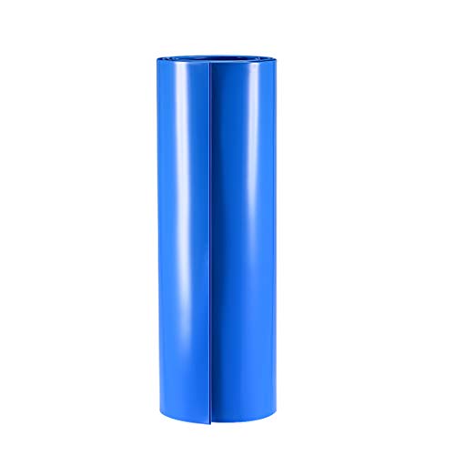 עטיפת סוללה של UXCell, 230 ממ רוחב שטוח 140 ממ DIA 1M PVC חום מכווץ עטיפות צינור לחבילת סוללה גדולה כחולה