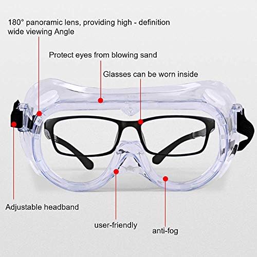 משקפי בטיחות רחבים נגד ערפל, משקפי הגנה מתכווננים למעבדה, מפעל ובית, משקפי משקפיים להגנה על UV וטיפות