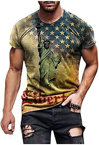 XXBR 4 ביולי חולצת טריקו פטריוטית לגברים ארהב יום עצמאות יום טיול חול חולצה דגל אמריקאי דפוי חייל דפיס חולצה