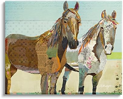 תעשיות סטופל סוסי חווה פראית שכבתי עיתון עיתון סידור הקולאז 'קיר קיר קיר, עיצוב מאת טרייסי אנדרסון
