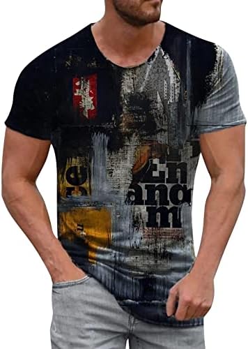 חולצות טש חולצות של Beuu לגברים 3D מודפסים שרוול קצר צוואר צוואר עגול חולצות טריקו מזדמן של גברים בקיץ