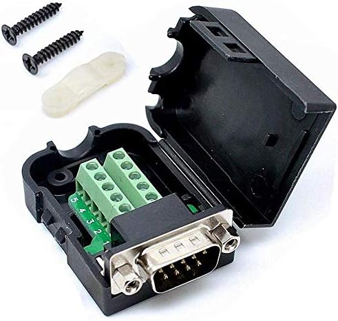 מחבר Trolleyshop זכר db9 9pin Plug Pin D-SUB לוח מסוף כיסוי פלסטיק ללא הלחמה למודול אות מחבר מסוף
