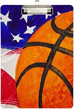 כדורסל ארה ב דגל פלסטיק לוח 9איקס 12.5 אקריליק לוחות עם נמוך פרופיל קליפ 4 מכתב גודל כבד החובה לוח עבור