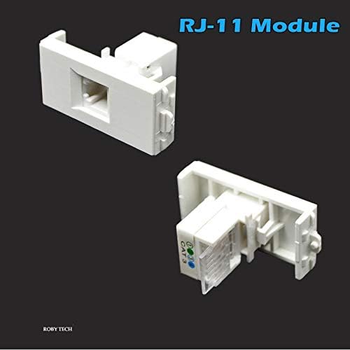 צלחת קיר עם 2 RJ11 + SC Simplex מודולים, טלפון Cat3 מחברי אבן מקש