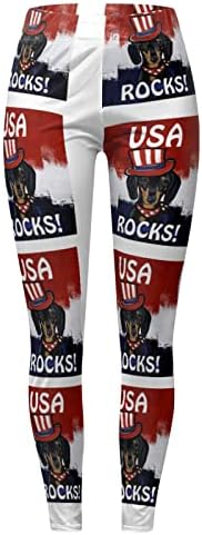 דגל אמריקאי פטריוטי פטריוטי לבקרת בטן נשים פטריוטית דגל אמריקאי מכנסי יוגה אימון מזדמן יוגה ספורט