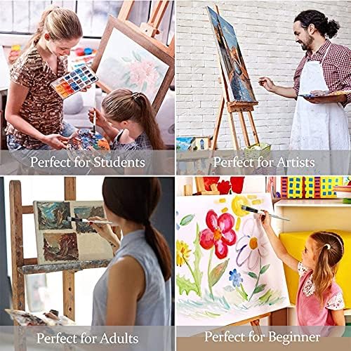 IRDFWH 10 PCS מברשות צבע אמנות כוללות תיק נשיאה, לילדים, אמנים, אקריליק, שמן, צבעי מים וציור גואש