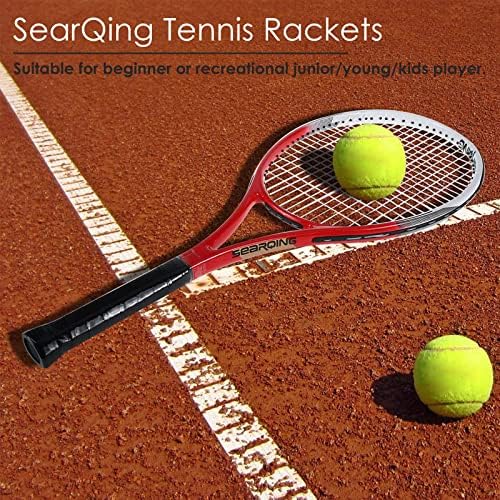 סירקינג טניס מחבטי למבוגרים 2 חבילה, 27 אינץ קל משקל טניס מחבטי מקצועי סיבי פחמן ואלומיניום טניס מחבט עם לשאת תיק,מבנה
