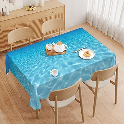 מפת שולחן בדוגמת אוקיינוס בגודל 60 על 120 אינץ', בגדי שולחן מלבניים לשולחנות בגובה 8 רגל - עמיד למים