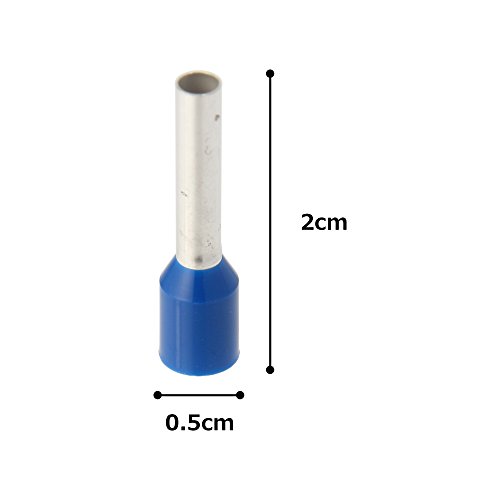 חוט יחיד דין סוף שרוול, 14 גודל חוט, כחול, 0.17 מקסימום בידוד, 5/8 חוט רצועת אורך, 0.09 פין מזהה,