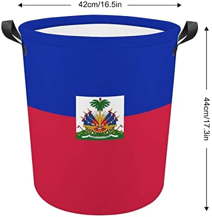 דגל של סייל כביסה מתקפל של האיטי שקית פח אחסון אטום למים עם ידית 16.5 x 16.5 x 17