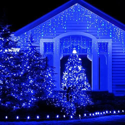 Kiflytooin LED אורות חג מולד קישוטי חג המולד חיצוניים אורות תלייה 400 מצבים 8 מצבים 75 טיפות, אורות מיתרי