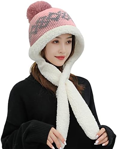 Huamulan נשים חורפיות חורף כיסוי פרואני אוזניים כובע כובע דשי אוזניים שרפה סקי כובעי שלג סרוג פליס מרופד