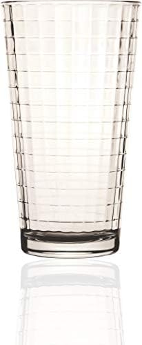 מעגל מטריקס סט של 6 כבד בסיס כוס קריר משקאות משקפיים 15.75 עוז, שתיית גבוהה כדור, כוסות מים, מיץ, חלב, בירה,