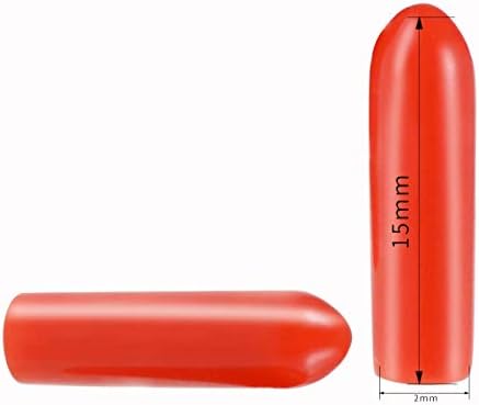 שרוול חוט הברגה שרוול PVC מכסה בורג צינור צינור עגול כיסוי אדום 2.5 ממ מזהה 50 יחידות
