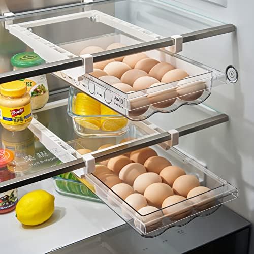בעל ביצה למקרר, מיכל ביצה גלילה אוטומטית למקרר, מארגן ביצי מקרר למקרר, מגש ביצה ומגירת ביצה למקרר