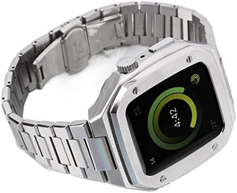 מארז מטאל Eksil+רצועה לפס Apple Watch Series 4 5 6 SE 7 8 45 ממ 44 ממ צמיד נירוסטה לצמיד עבור Iwatch SE Watchbands