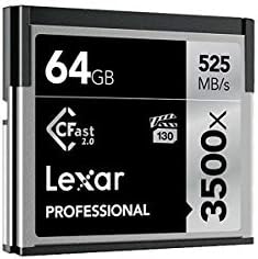 כרטיס זיכרון מקצועי של לקסאר 64 ג ' יגה-בייט 3500 פעמים מהירות 2.0 למצלמות וידאו של 4 קראט, קריאה של עד 525 מגהבייט