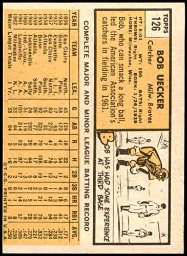 1963 Topps 126 בוב Uecker Milwaukee Braves Ex Braves