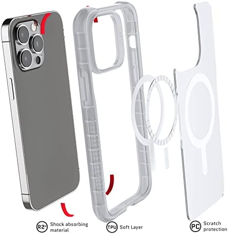 Ghostek Covert Magsafe iPhone 14 Pro Max Case מכסה טלפון ברור עם מגנטים חזקים לאביזרים בטוחים