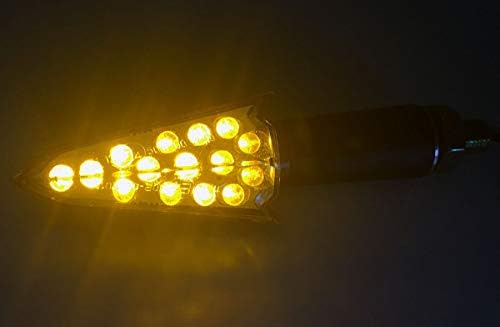 מוטורוגו שחור חץ ארוך גזע הפעל אותות הוביל אורות מצמוצים אינדיקטורים תואם עבור 2015 קוואסאקי נינג ' ה ח2