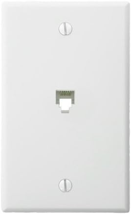 Leviton 4625B-46W 6P6C מסופי בורג, שקע קיר טלפון רגיל, לבן