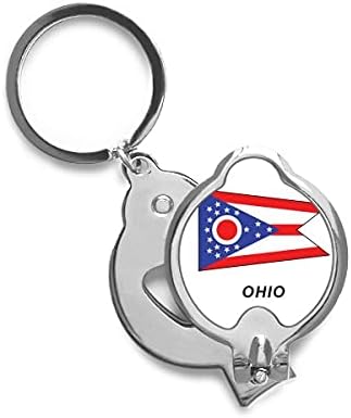 קווי מתאר דגל המדינה האמריקאית אוהיו אצבעות ציפורניים מספריים מספריים מפלדת אל חלד