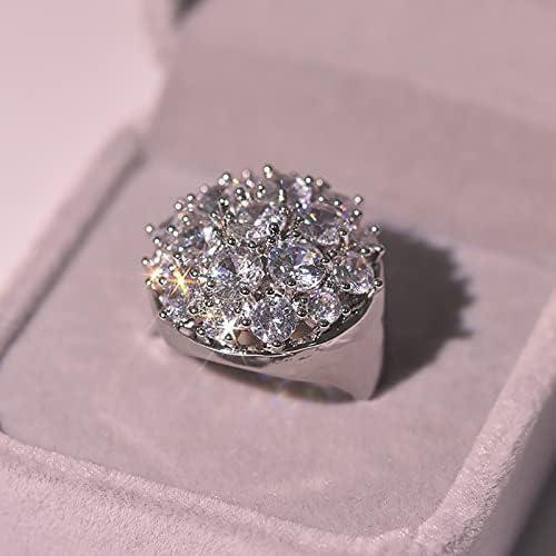 אהבה להקת חתונה נשים יהלום עגול סופר נוצץ זירקוניה טבעת נשות תכשיטים מאורסים טבעת מתנות לגברים ונשים