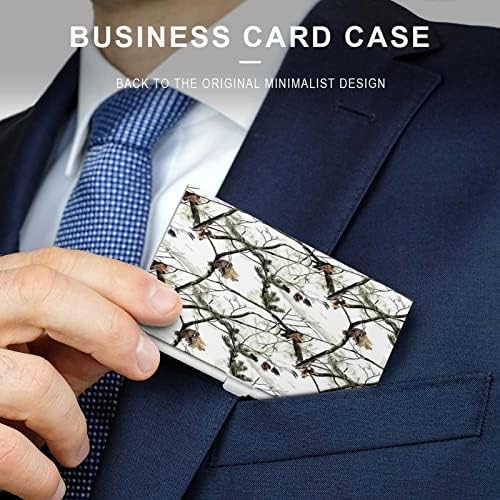 חורף עץ הסוואה עסקים שם כרטיס מחזיק דק אשראי מקרה מתכת ארנק עם חמוד דפוס עבור גברים נשים אחת גודל