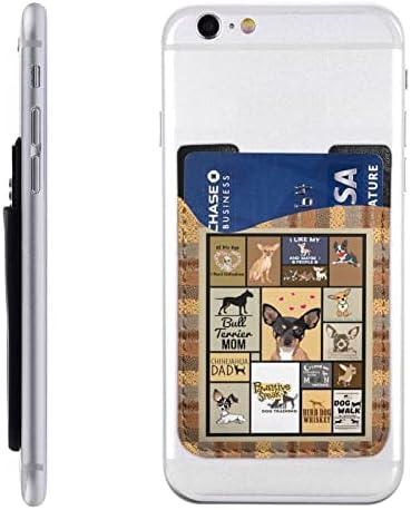 Gagaduck Chihuauhua דבק טלפון טלפון סלולרי מקל על ארנק כרטיסים שרוול זיהוי אשראי תואם לרוב הסמארטפונים