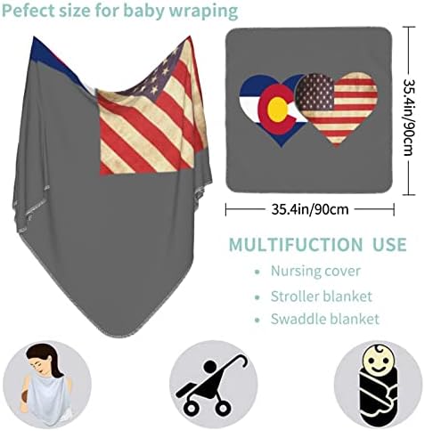 דגל אמריקה של קולורדו, שמיכה לתינוקת קבלת שמיכה עבור עטיפת כיסוי חוט של תינוקות של תינוקות