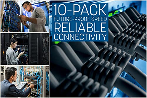 Intellinet Slim Cat8 Ethernet Network Patch כבל-10 חבילות-40 ג'יגה-ביט לשנייה ו 2000 מגה הרץ, מגף